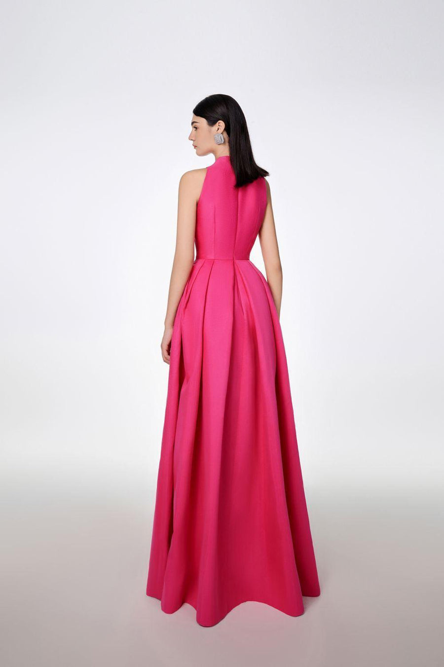 Olivia Ball Gown Round Neck Taffeta Maxi Dress 10