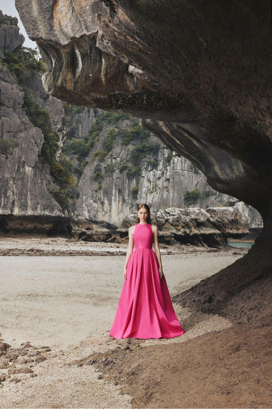Olivia Ball Gown Round Neck Taffeta Maxi Dress 6