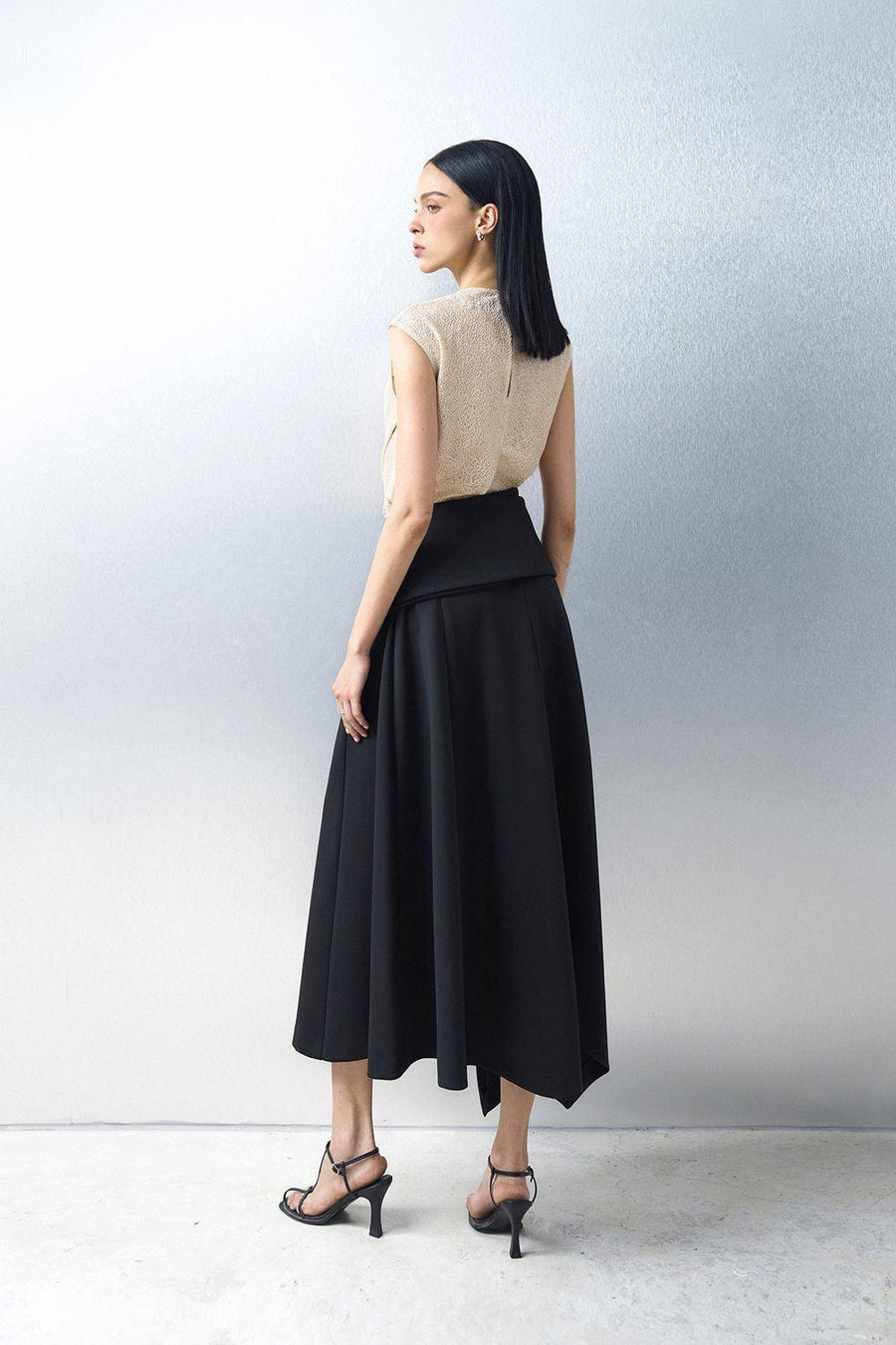 Opal Asymmetric High Waist Spandex Midi Skirt Skirt Eegen Studio