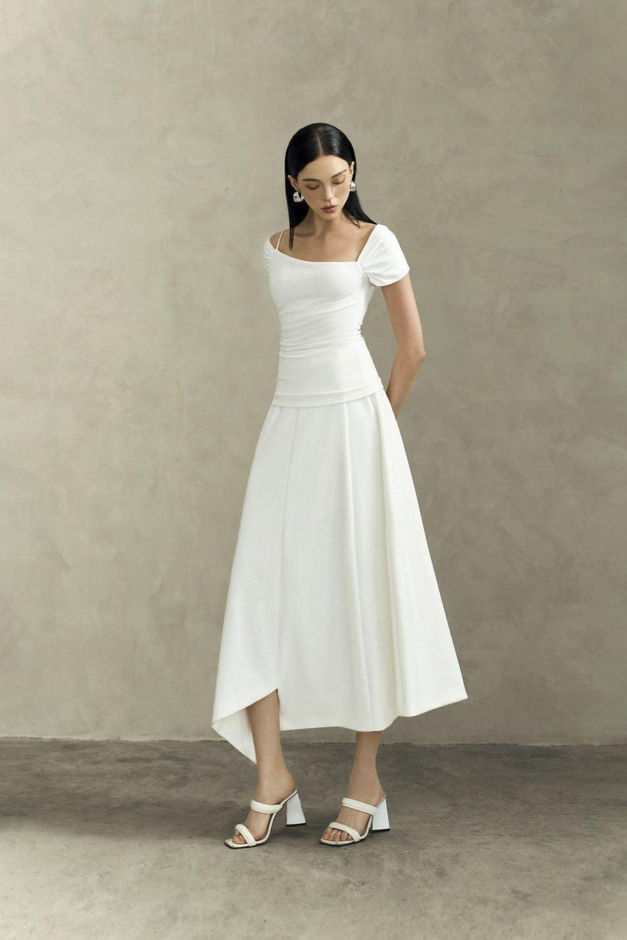Opal Asymmetric High Waist Spandex Midi Skirt Skirt Eegen Studio