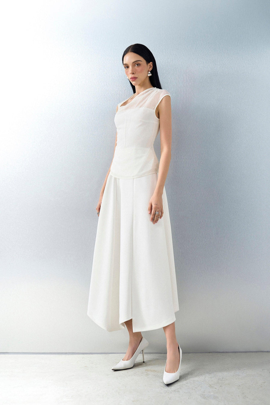 Opal Asymmetric High Waist Spandex Midi Skirt Skirt Eegen Studio