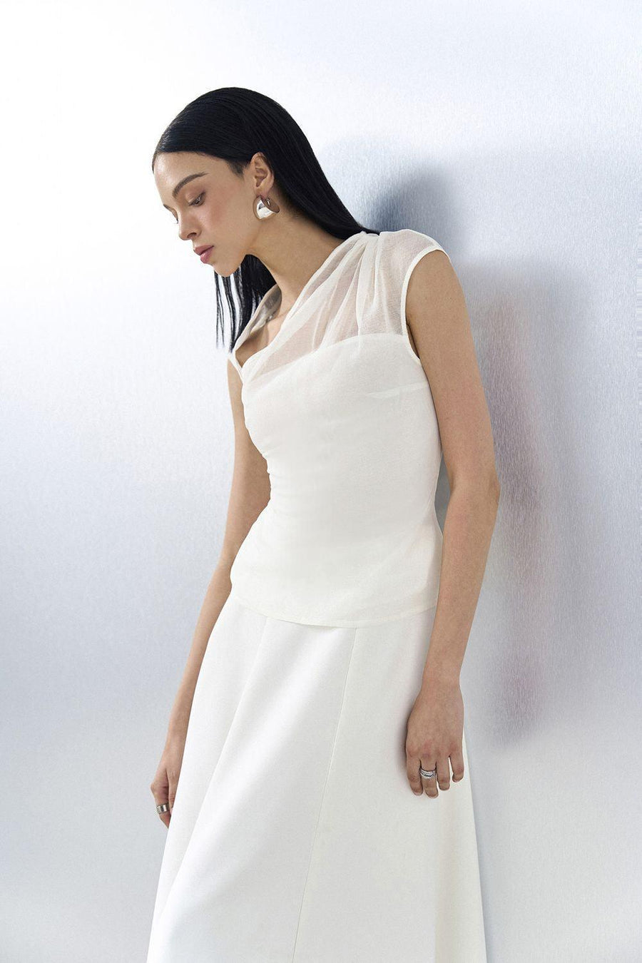 Opal Asymmetric High Waist Spandex Midi Skirt Skirt Eegen Studio