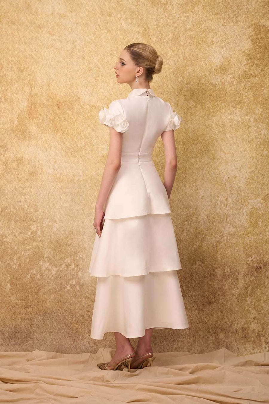 Ophelie A-line Layered Taffeta Ankle Length Dress Maxi Dress Calista de Minh Thanh