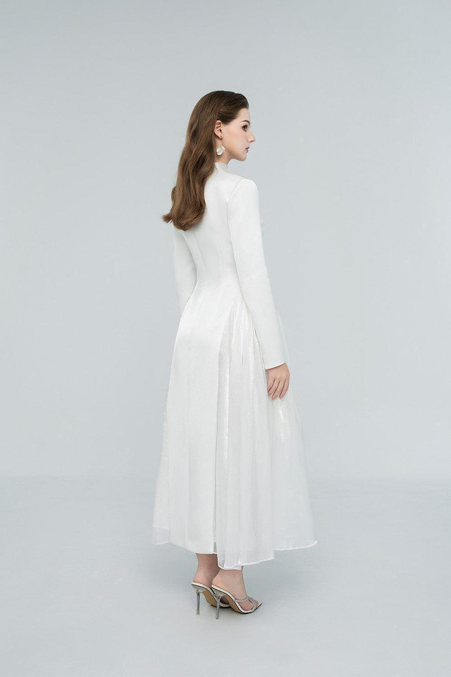Oralie Fit and Flare High Neck Chanel Midi Dress Midi Dress Cordia