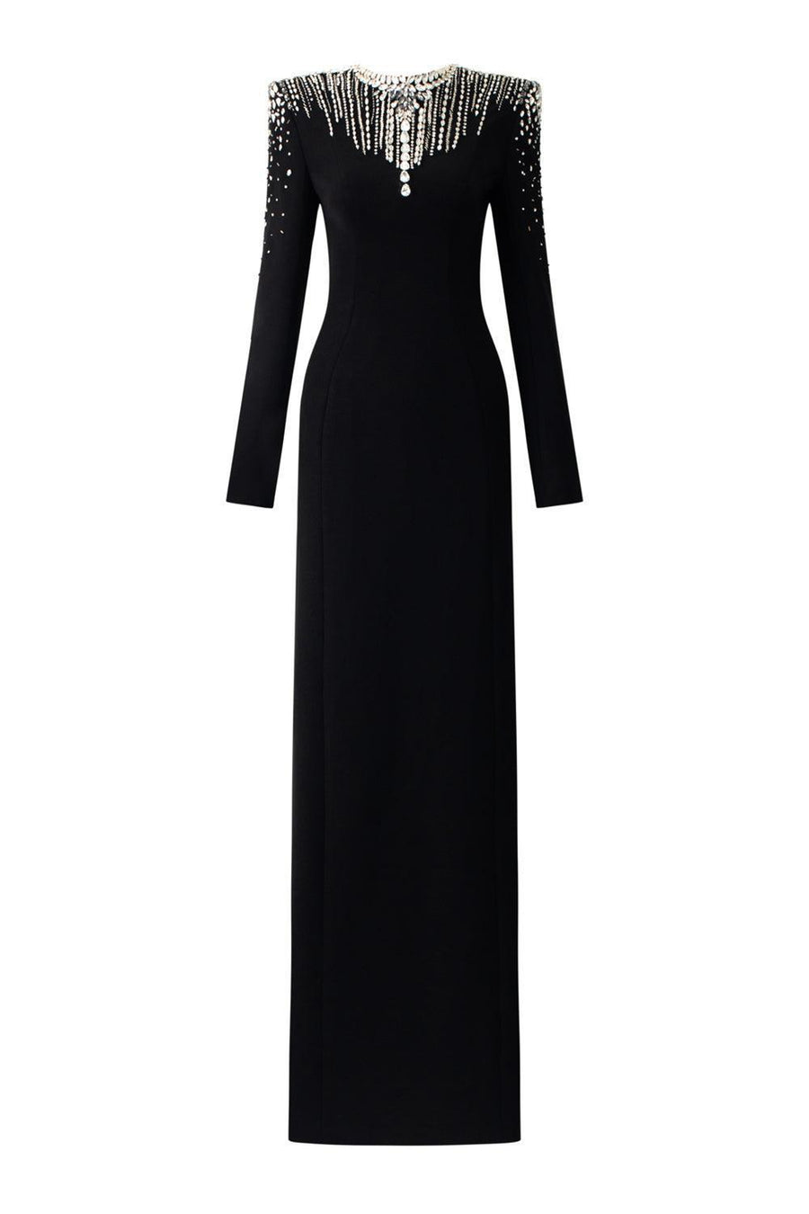 Palazzos A-line Square Shoulder Velvet Floor Length Dress 1