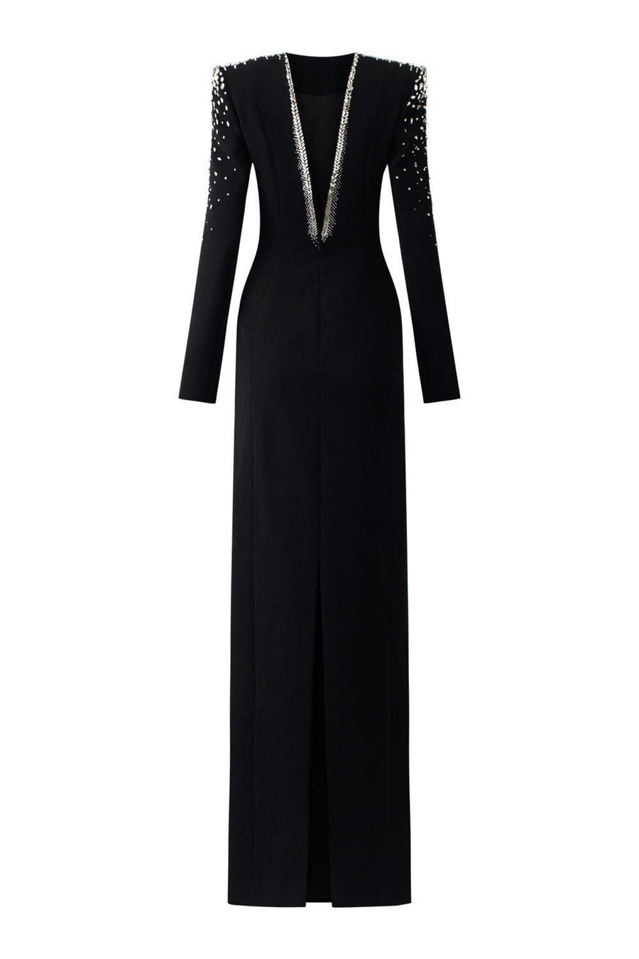 Palazzos A-line Square Shoulder Velvet Floor Length Dress 4