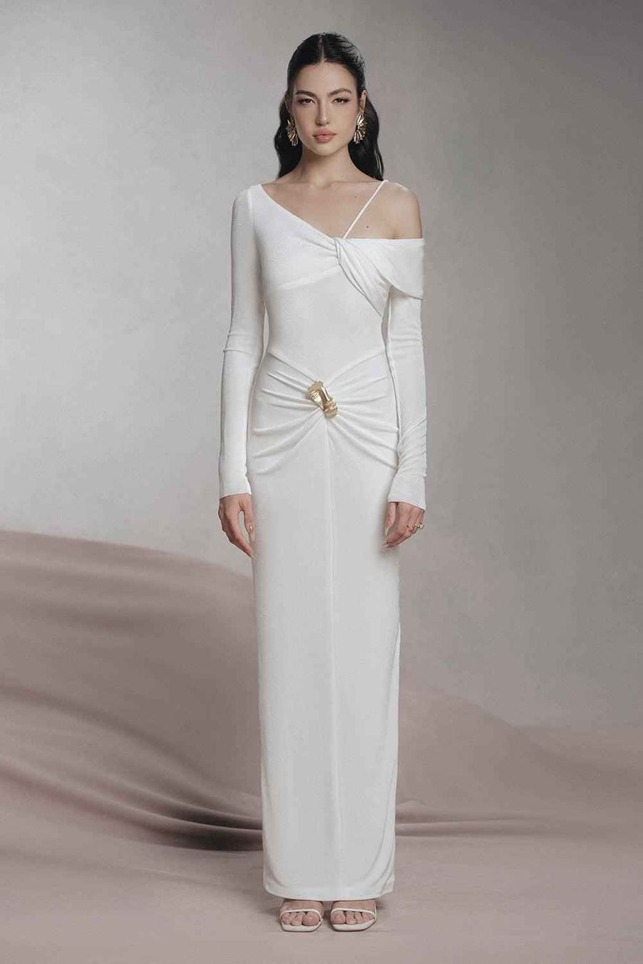 Parade Bodycon Asymmetric Neck Spandex Maxi Dress Maxi Dress LaLING