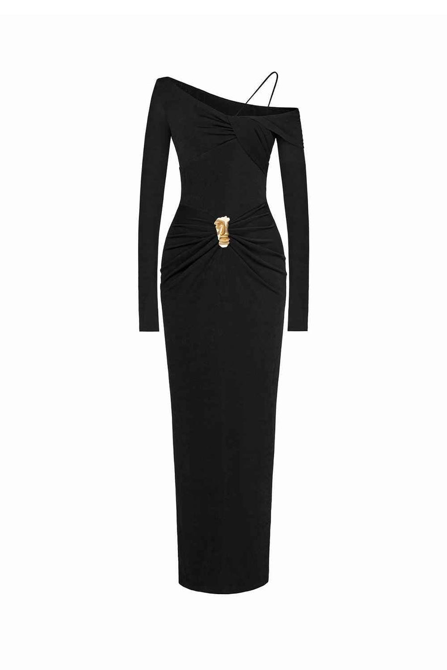 Parade Bodycon Asymmetric Neck Spandex Maxi Dress Maxi Dress LaLING
