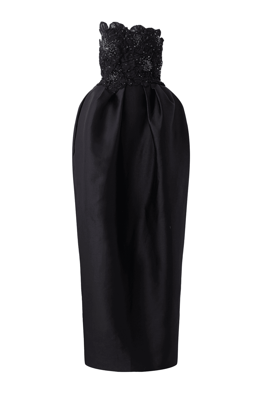 Paris Pegged Straight Across Neck Taffeta Maxi Dress 1