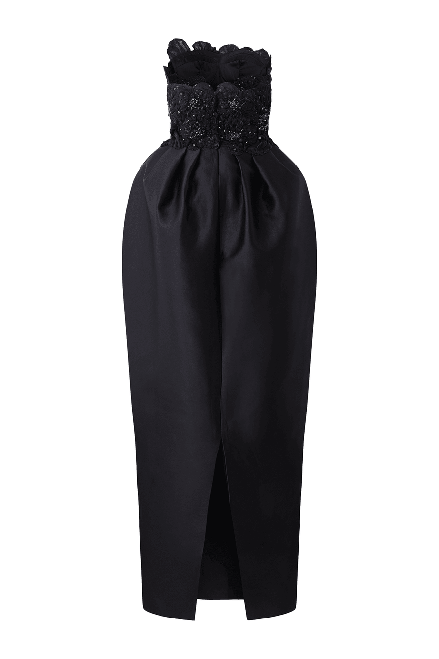 Paris Pegged Straight Across Neck Taffeta Maxi Dress 4