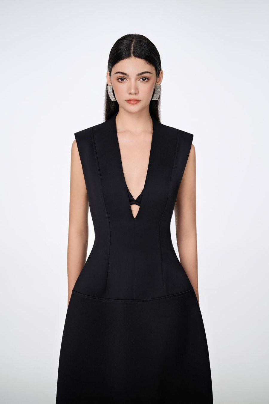 Parker A-line V-Neck Taffeta Midi Dress Midi Dress TRACY STUDIO