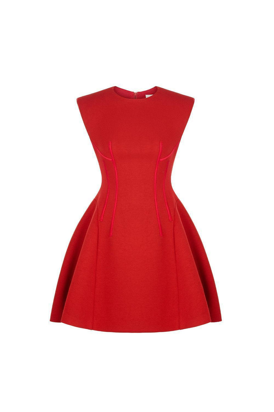 Peony Fit and Flare Round Neck Cotton Blend Mini Dress Mini Dress Eegen Studio
