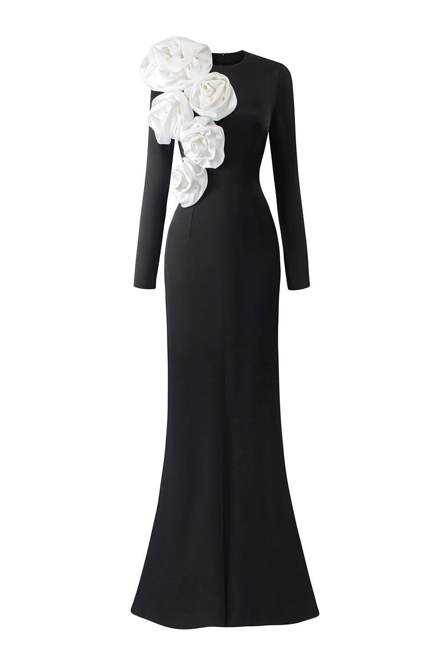 Phantasm Trumpet Long Sleeved Silk Floor Length Dress Black Gown Dress I.H.F Atelier