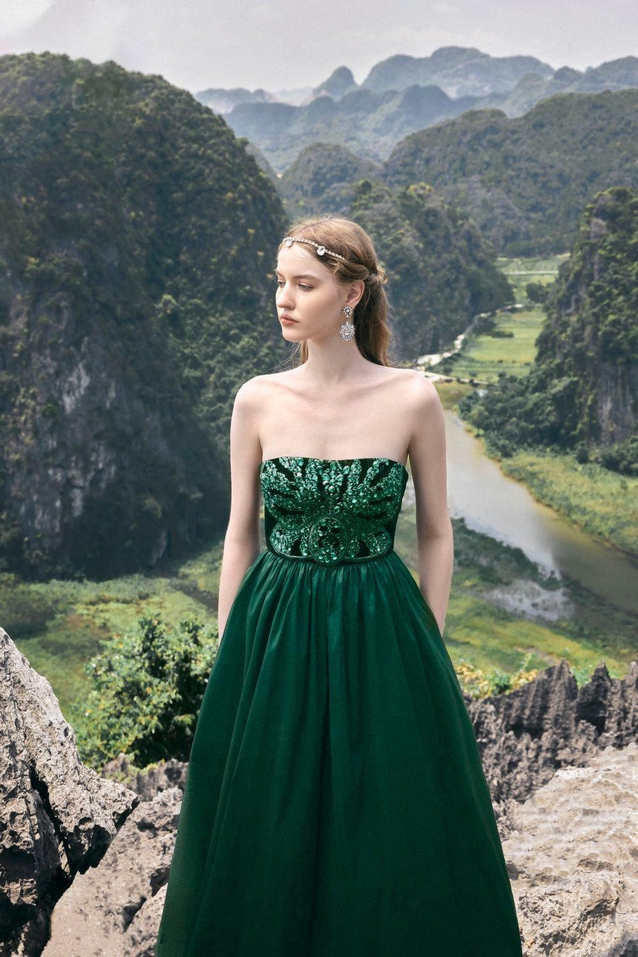 Pilgrim Ball Gown Straight Across Neck Taffeta Floor Length Dress 3