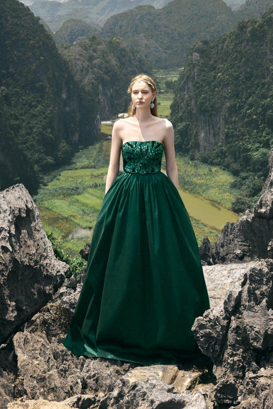 Pilgrim Ball Gown Straight Across Neck Taffeta Floor Length Dress 7