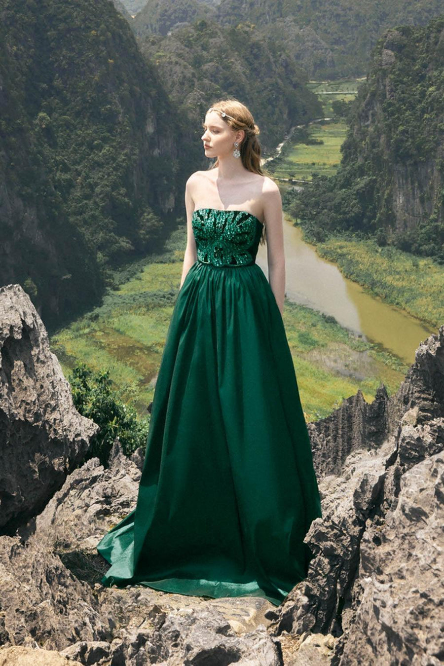Pilgrim Ball Gown Straight Across Neck Taffeta Floor Length Dress 8