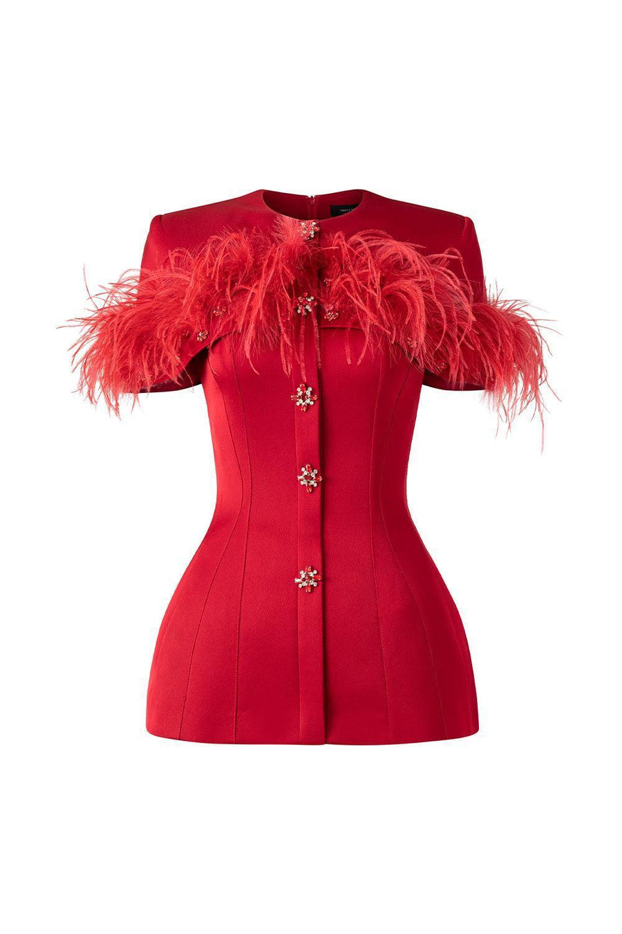 Piper Hourglass Cape Shoulder Taffeta Coat Coat TRACY STUDIO