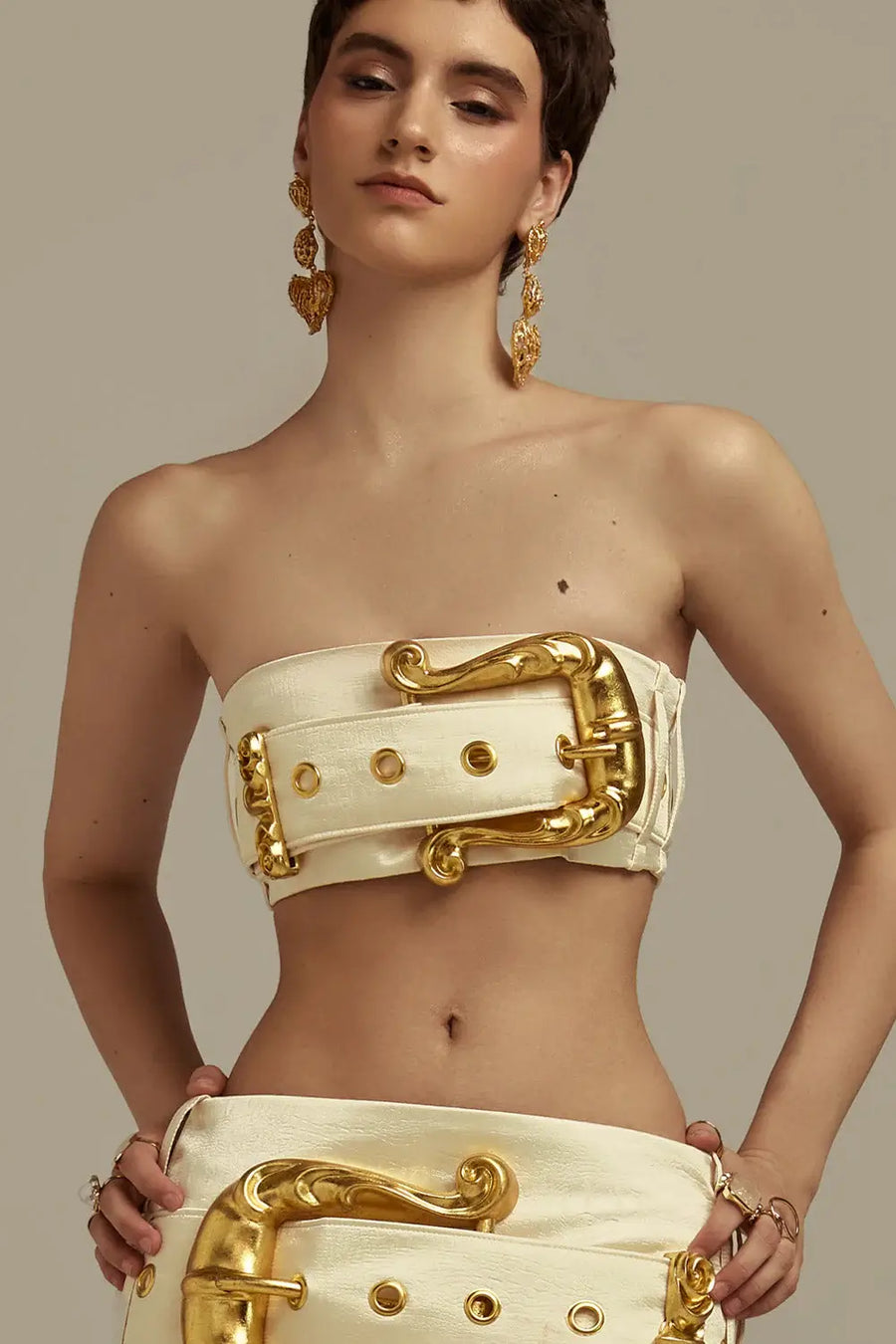 Poem Collection Couture Bustier Detail with Golden Buckle – RESSALINA