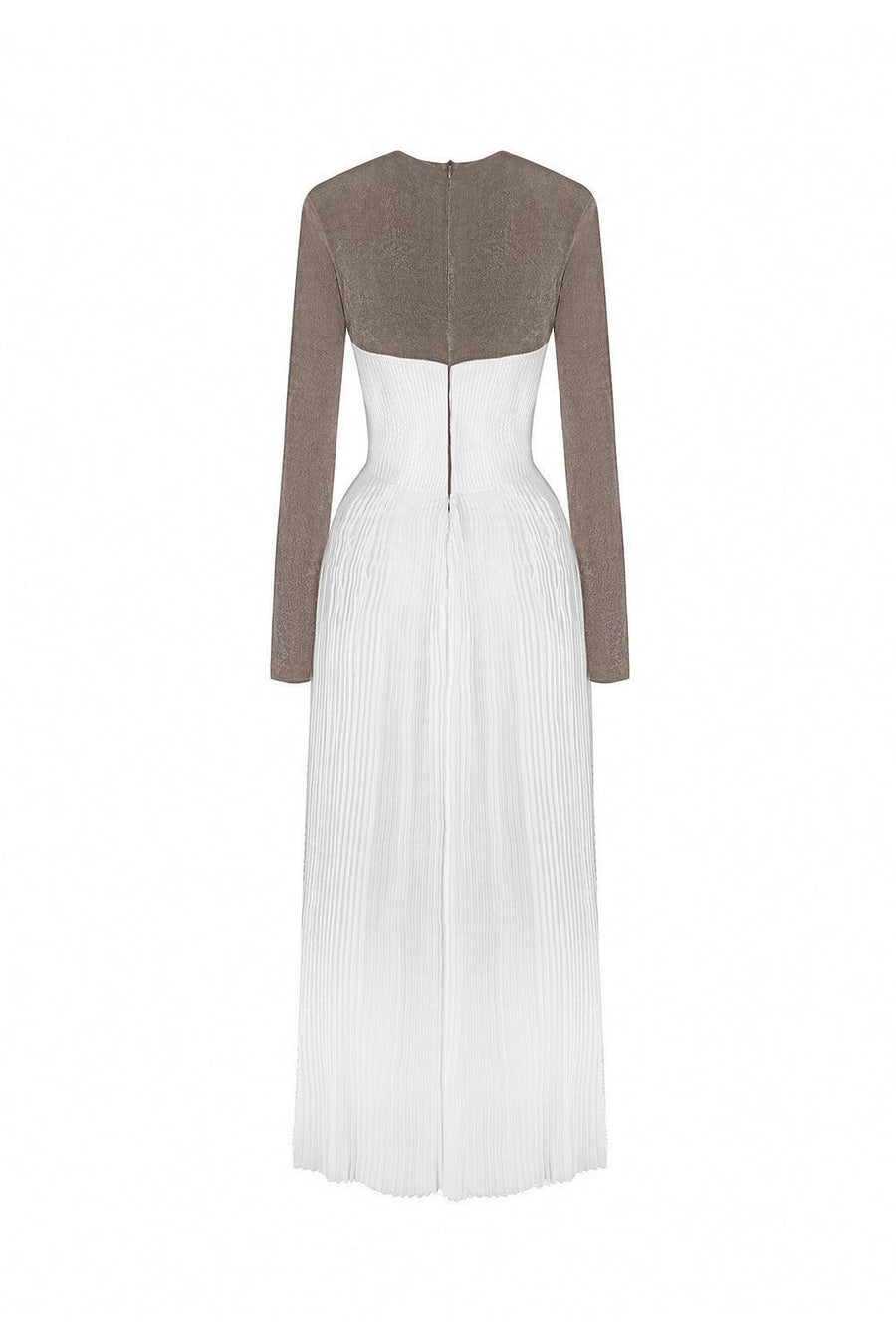 Poise Pleated Crossover Satin Ankle Length Dress Maxi Dress Calista de Minh Thanh