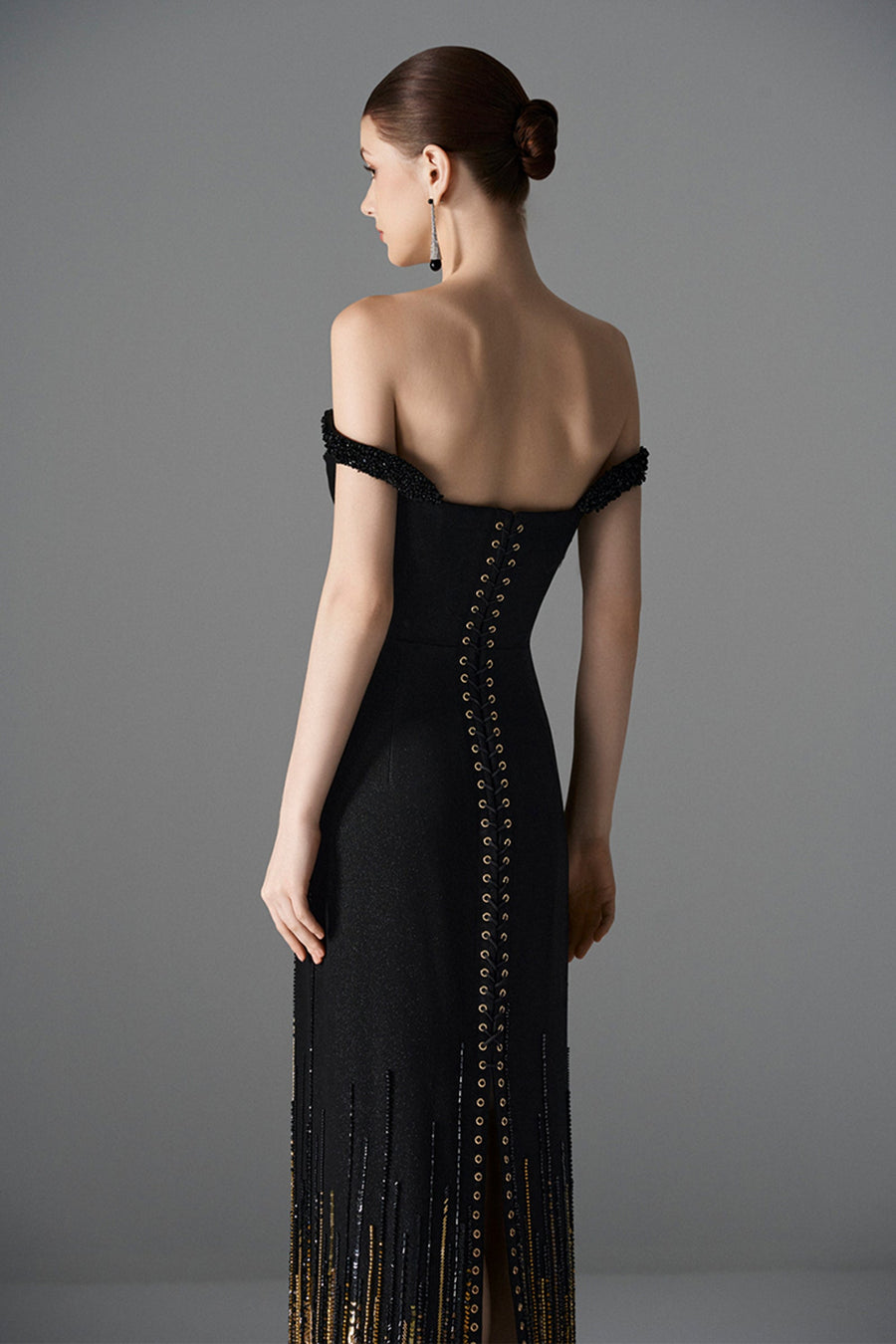 Midnight Off-Shoulder Maxi Dress 4
