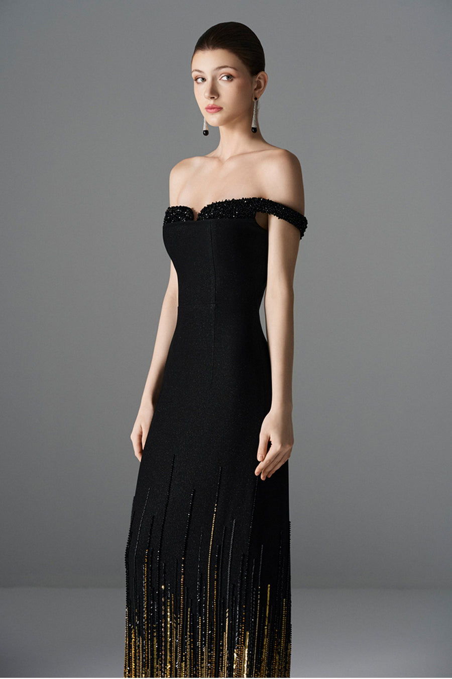 Midnight Off-Shoulder Maxi Dress 5