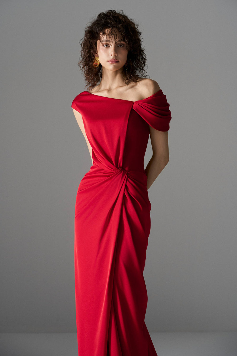 Scarlet Draped Maxi Dress 5