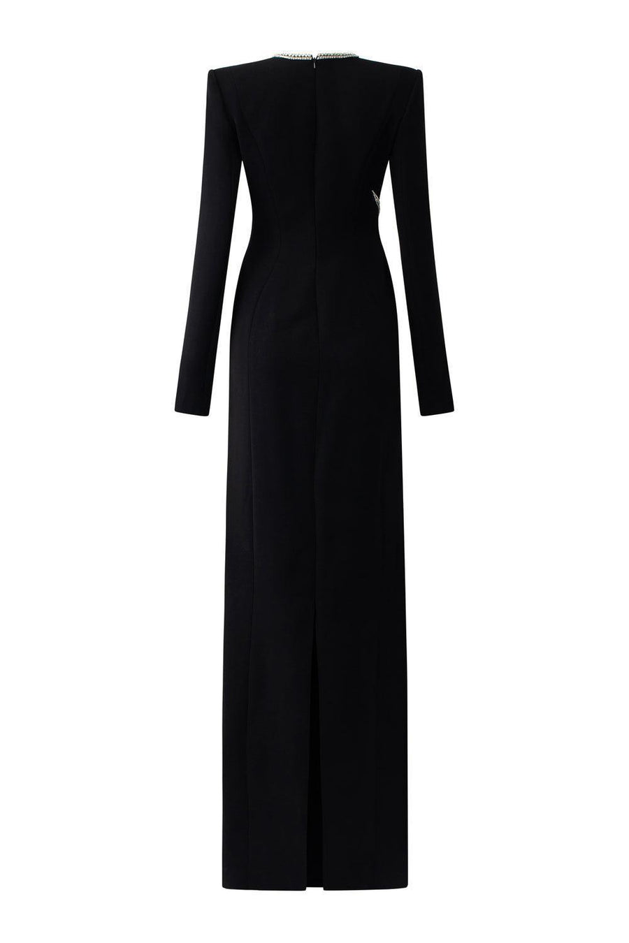 Presley A-line V-Neck Velvet Floor Length Dress 4