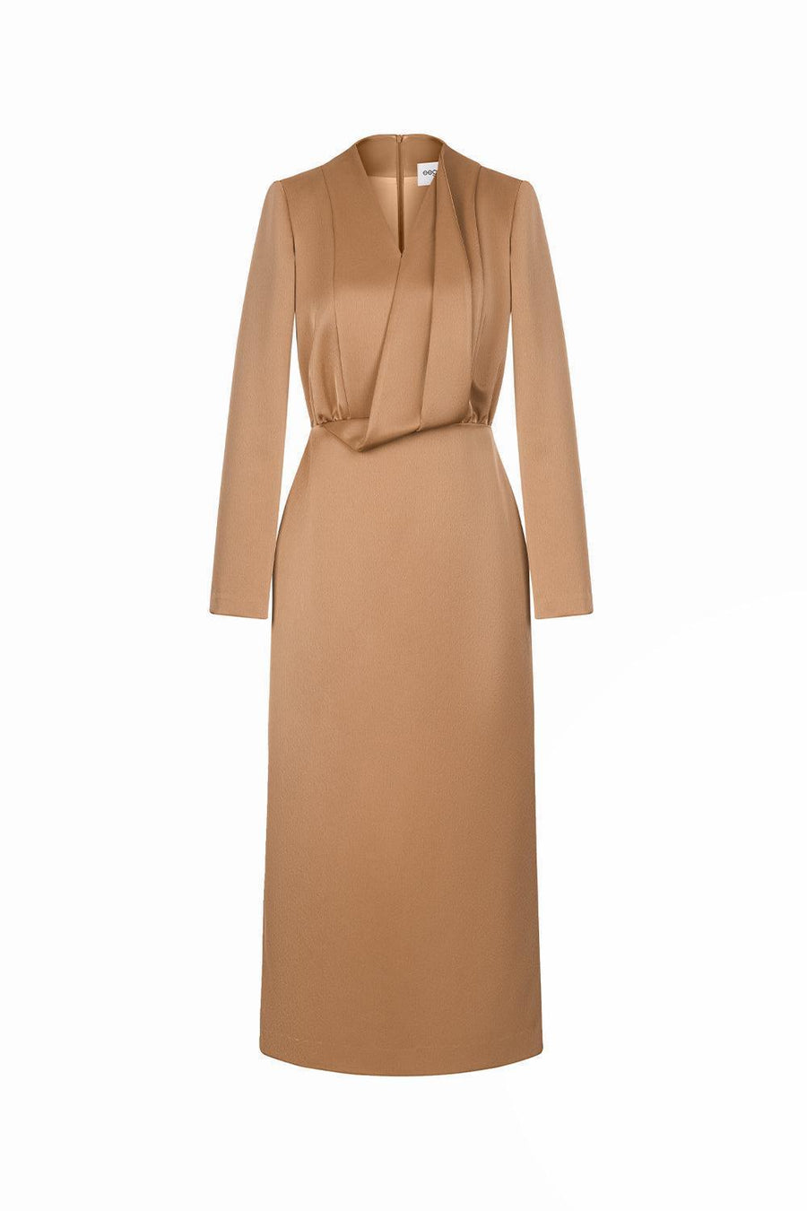 Quinn Sheath Long Sleeved Taffeta Midi Dress Midi Dress Eegen Studio