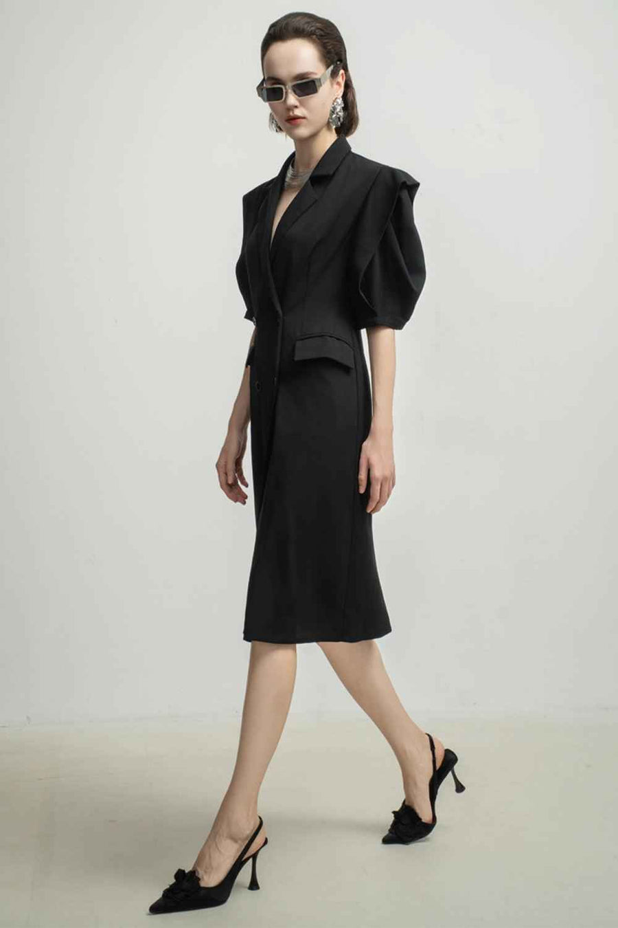 Alexis Sheath Double Breasted Polyester Knee-length Dress