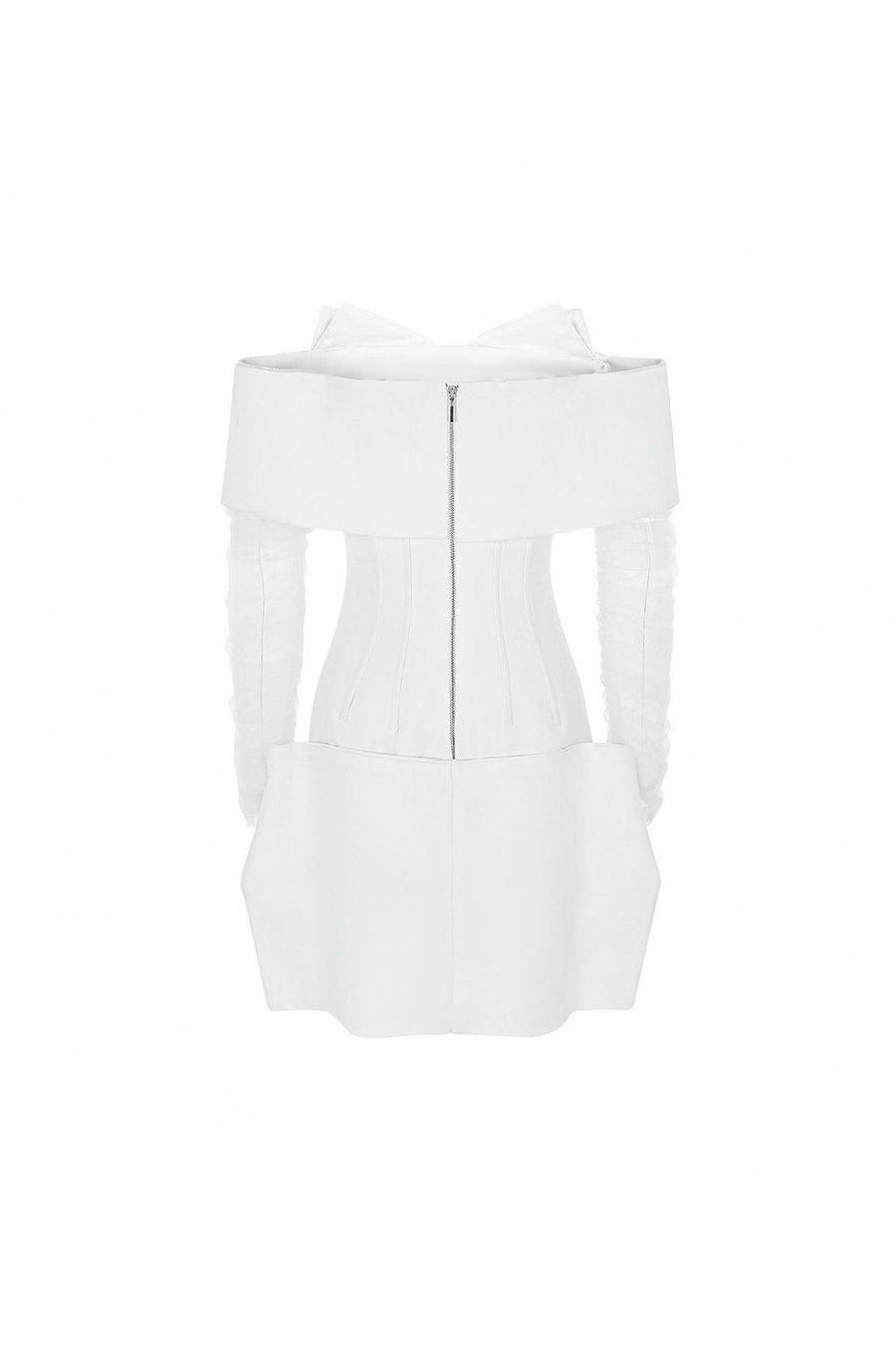 Rachel Drop Waist Cold Shoulder Sleeved Cotton Mini Dress Mini Dress Calista de Minh Thanh