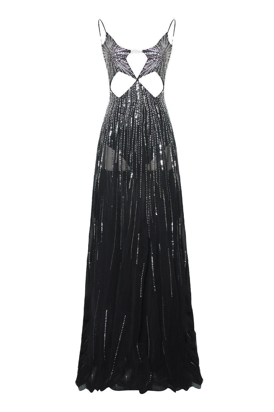 Radha A-line Cut-Out Chiffon Floor Length Dress Gown Dress CEM
