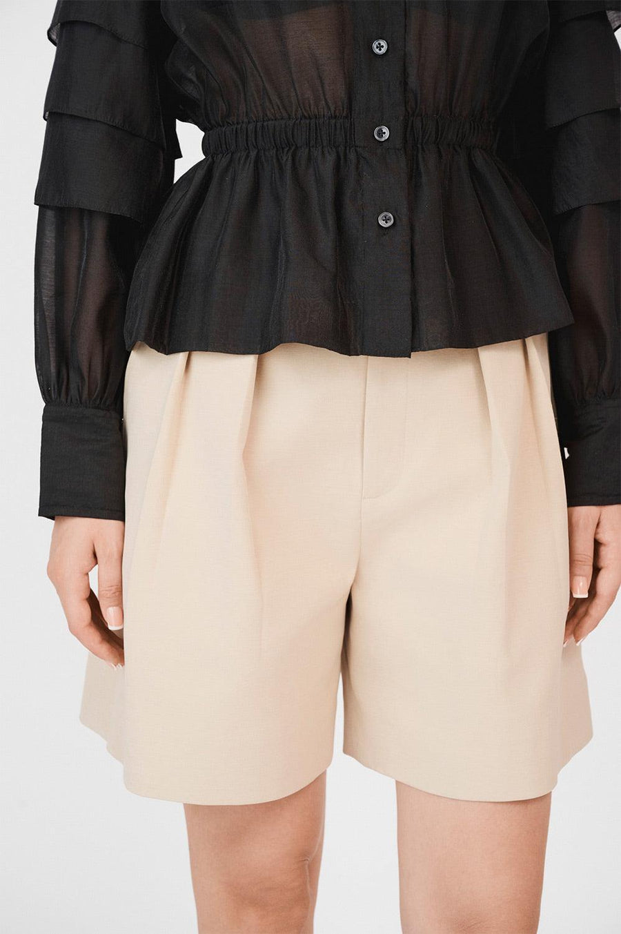 Raelynn Straight Wide Leg Khaki Above The Knee Shorts 2