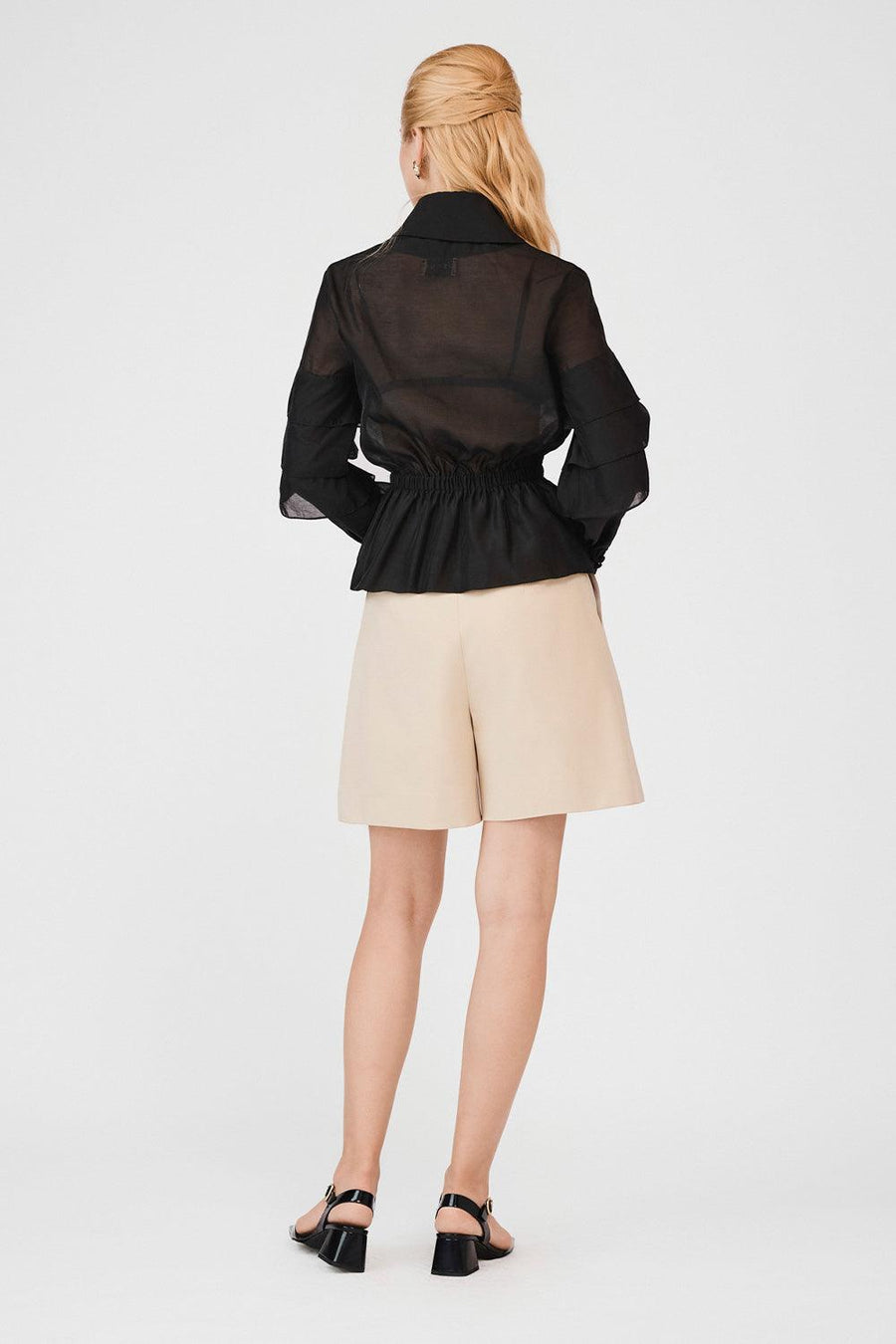Raelynn Straight Wide Leg Khaki Above The Knee Shorts 3