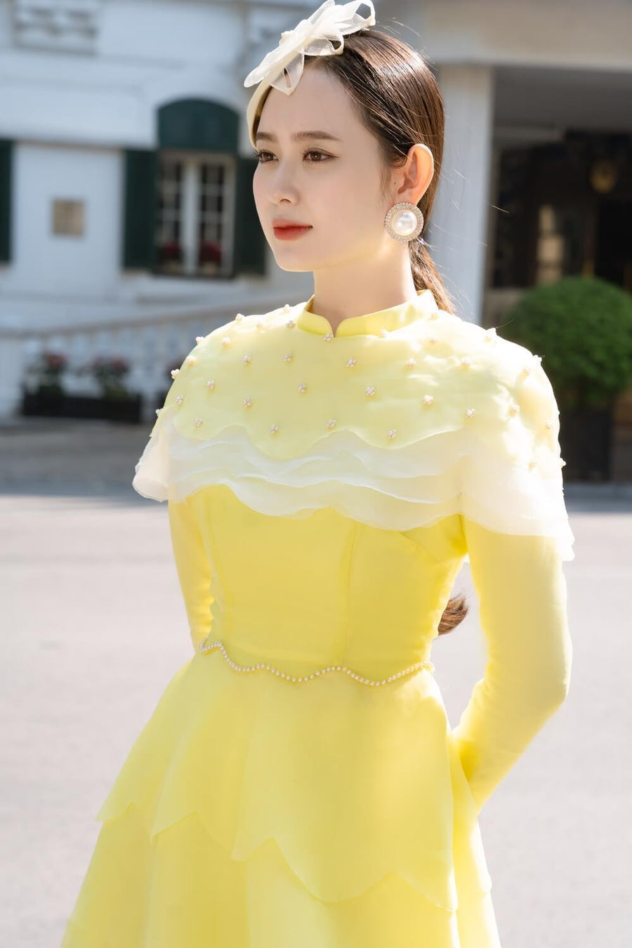 Reagan Fitted Layered Organza Long Length Ao Dai Set 2