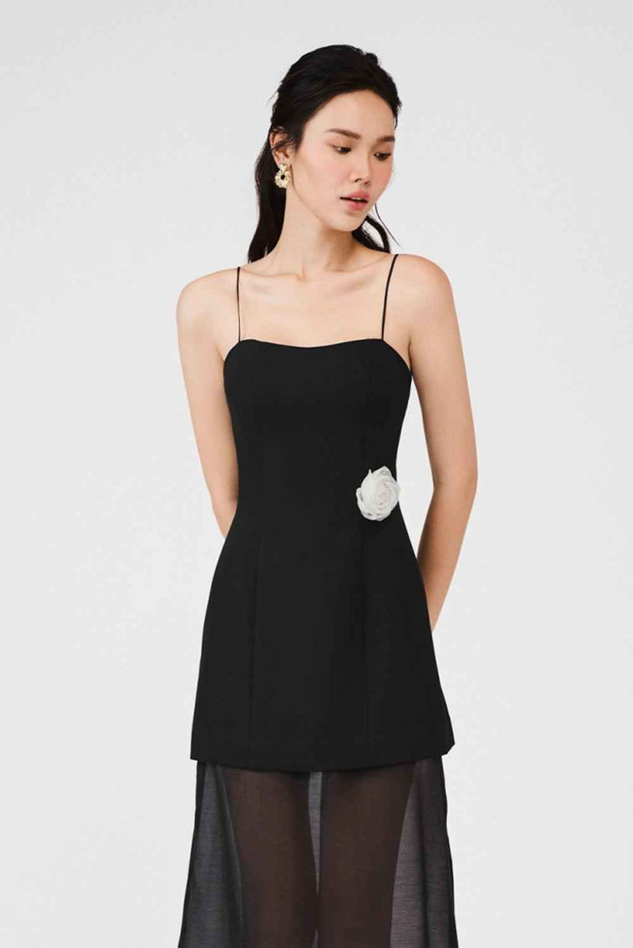 Reign A-line Spaghetti Strap Rain Cloth Ankle Length Dress