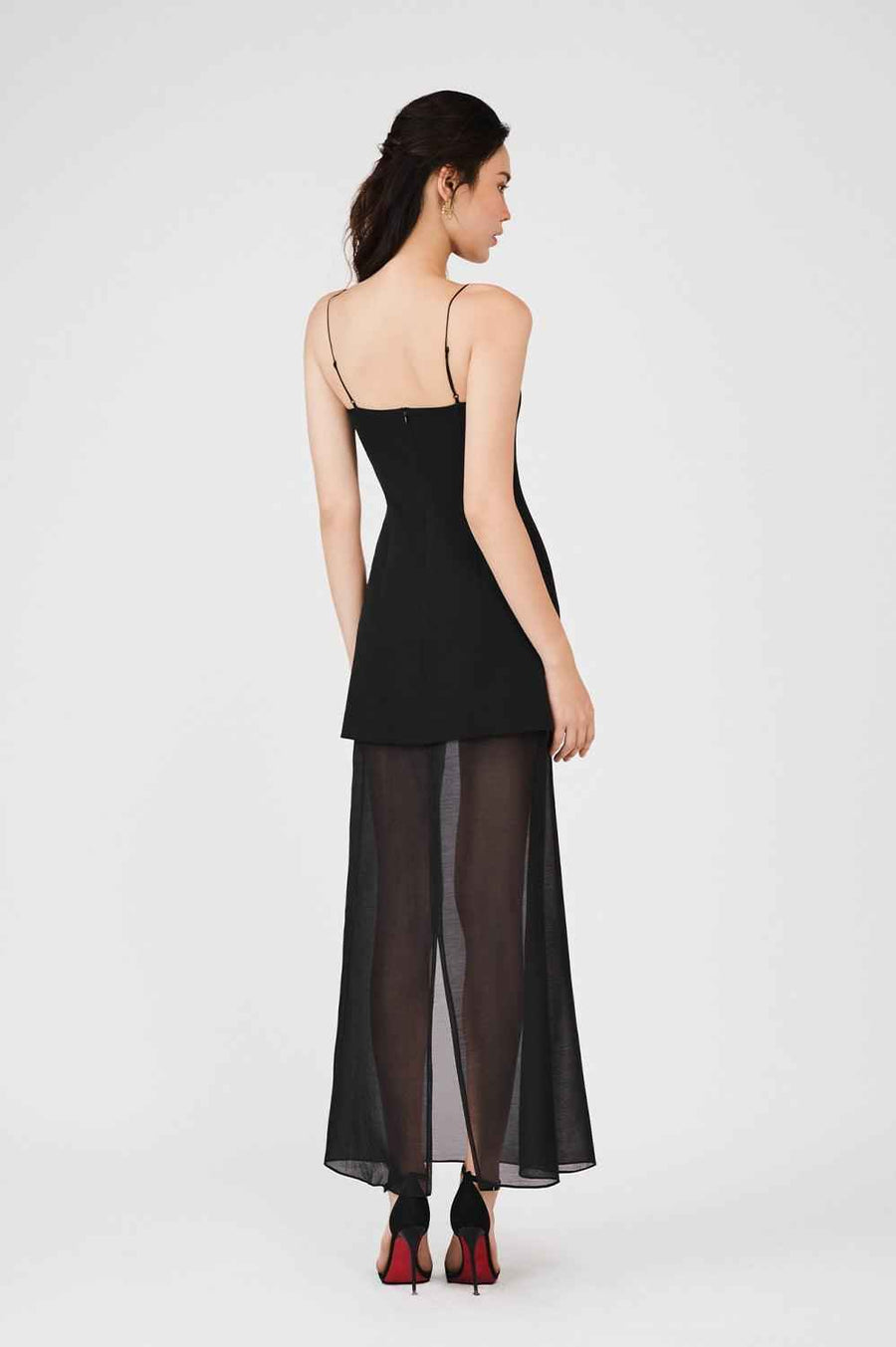Reign A-line Spaghetti Strap Rain Cloth Ankle Length Dress