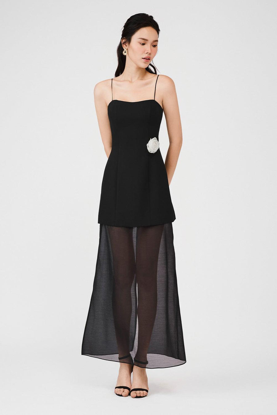 Reign A-line Spaghetti Strap Rain Cloth Ankle Length Dress 6