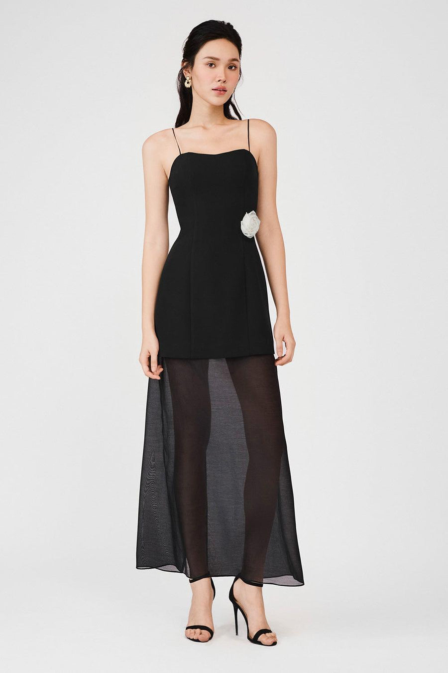 Reign A-line Spaghetti Strap Rain Cloth Ankle Length Dress 7