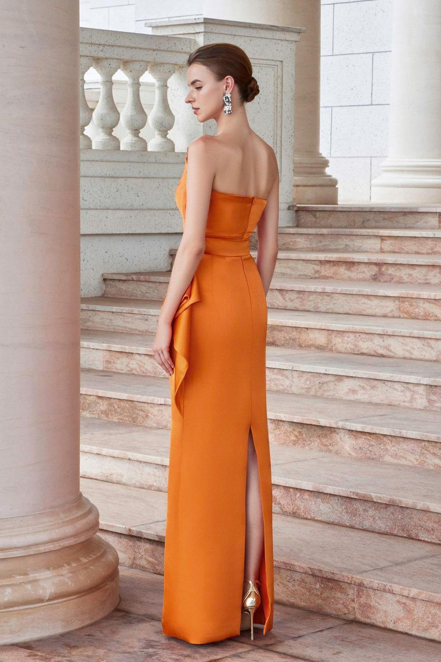 Reverie Strapless Back Slit Silk Floor Length Dress Gown Dress I.H.F Atelier