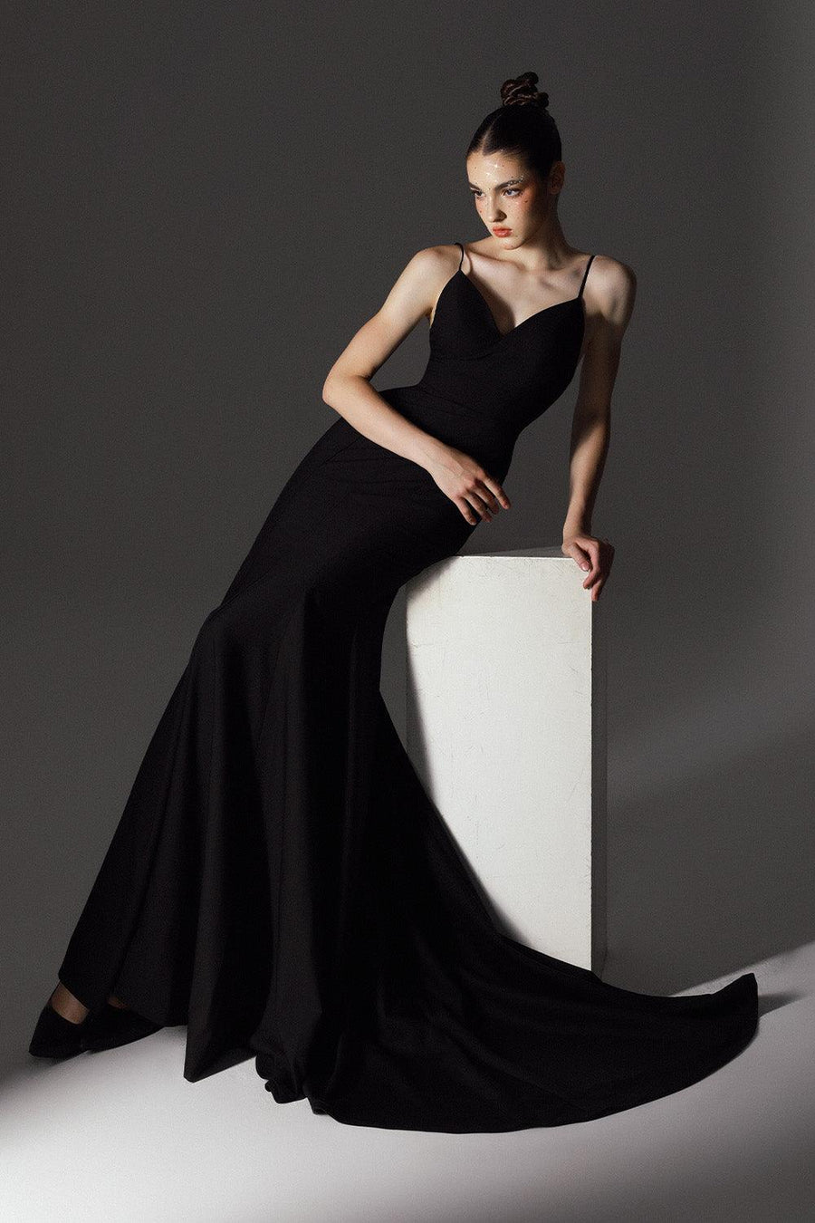 Revival Mermaid Sweetheart Neck Wool Cotton Floor Length Dress 2