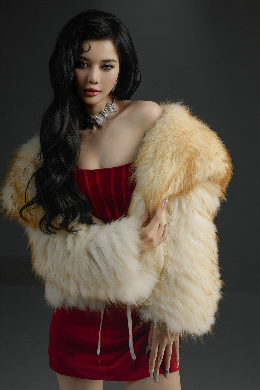 Opal Majesty A-line Scoop Neck Velvet Mini Dress 3