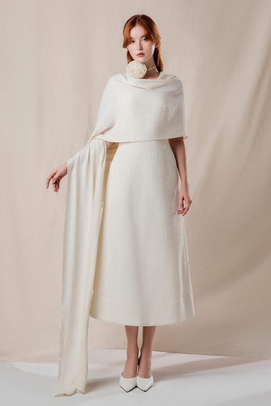 Roise A-line Sleeveless Ribbed Burlap Midi Dress Midi Dress FAIR LADY