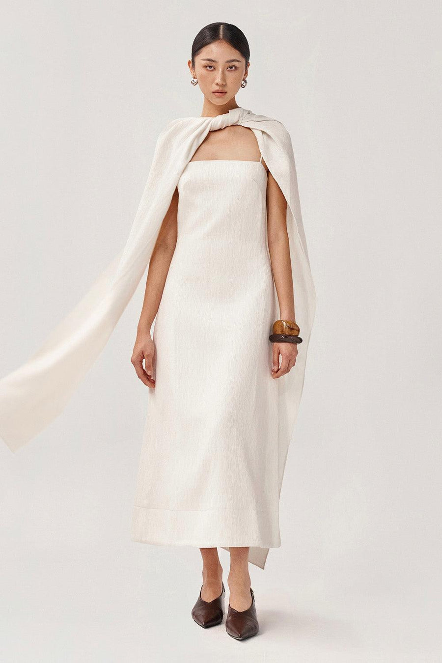 Roise A-line Sleeveless Ribbed Burlap Midi Dress Midi Dress FAIR LADY