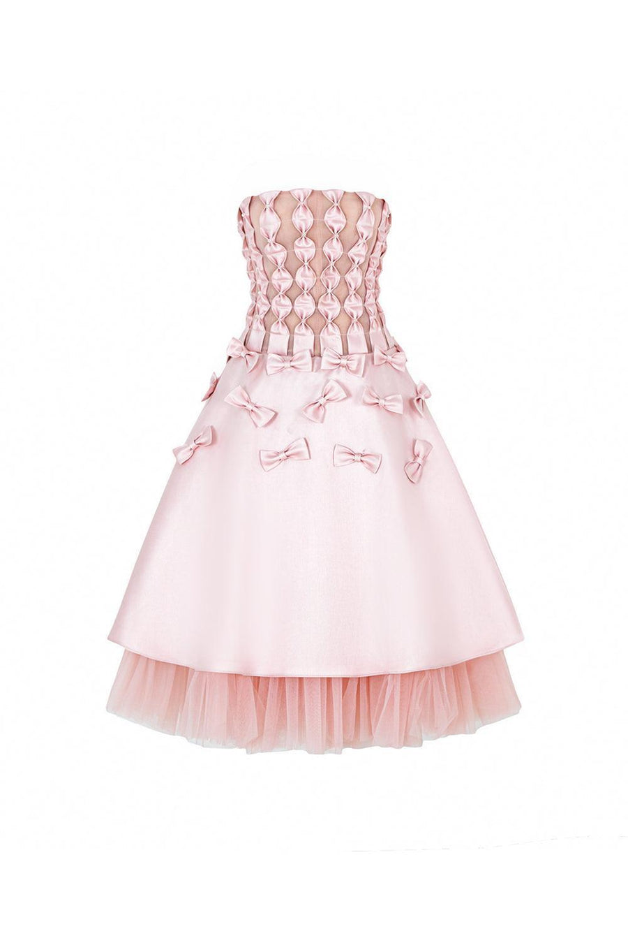 Ronia A-line Straight Across Neck Taffeta Midi Dress Midi Dress Calista de Minh Thanh