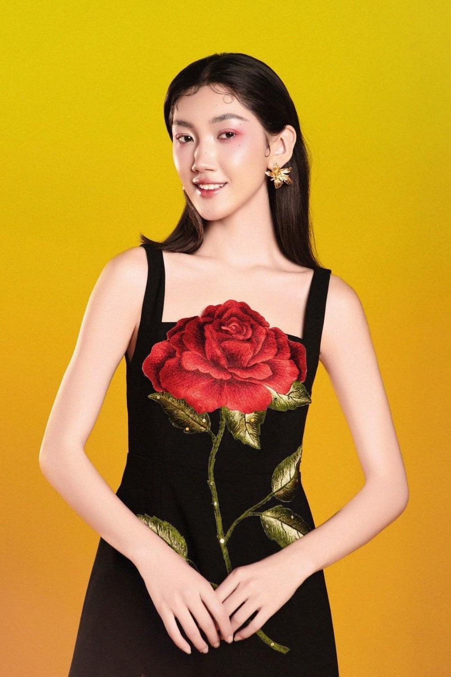 Rose A-line Side Slit Taffeta Mini Dress 6