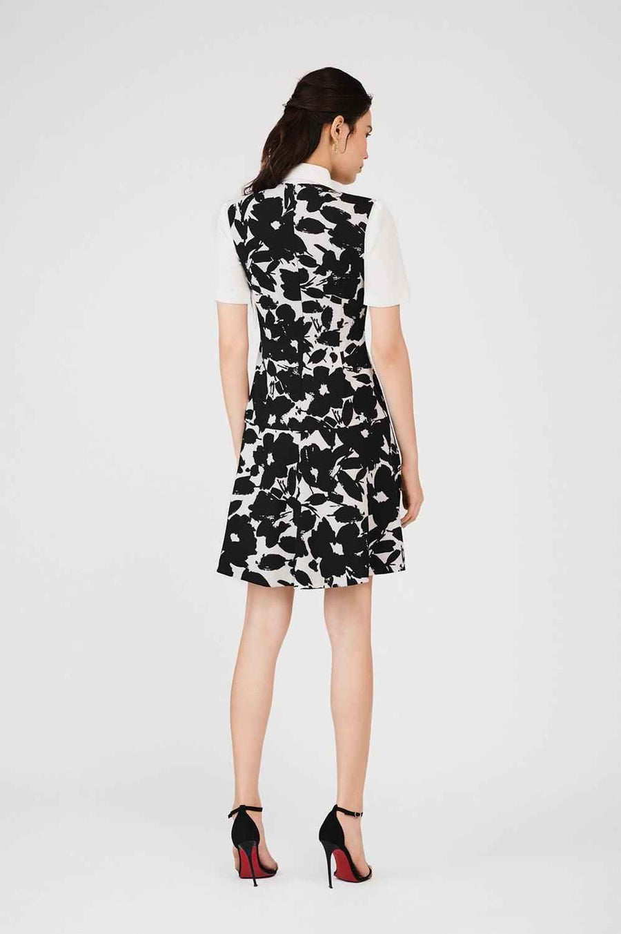 Rosemary Drop Waist Round Neck Poly Silk Mini Dress