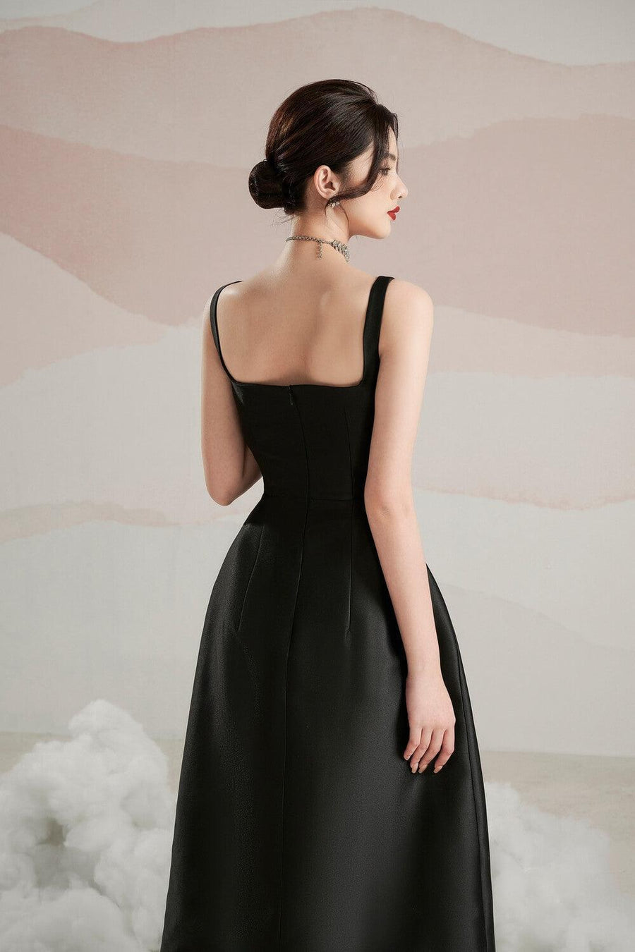 Rosie A-line Strappy Trerena Taffeta Midi Dress Midi Dress Delicate