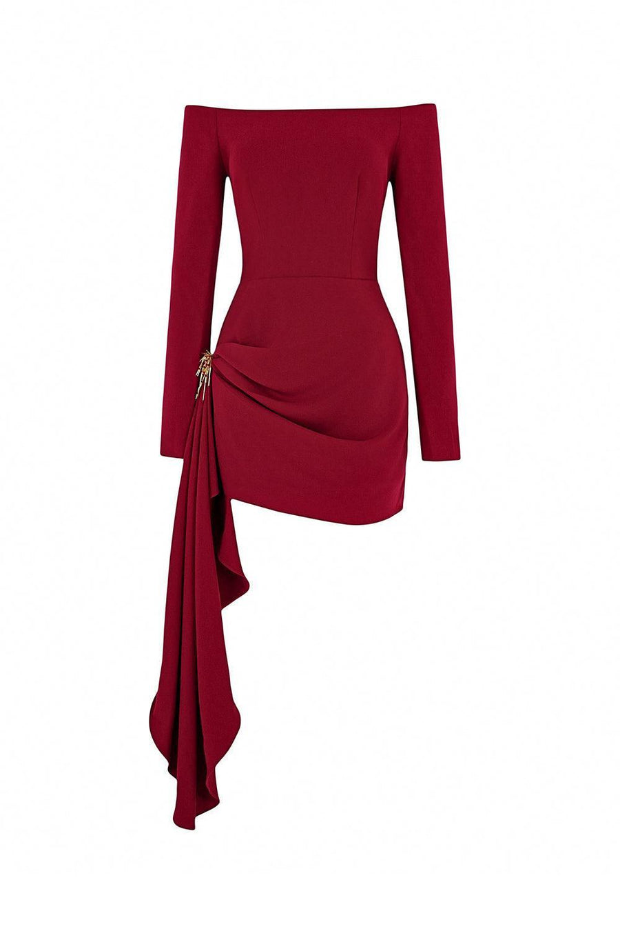 Rouge Bodycon Extended Flap Cotton Mini Dress Mini Dress Calista de Minh Thanh