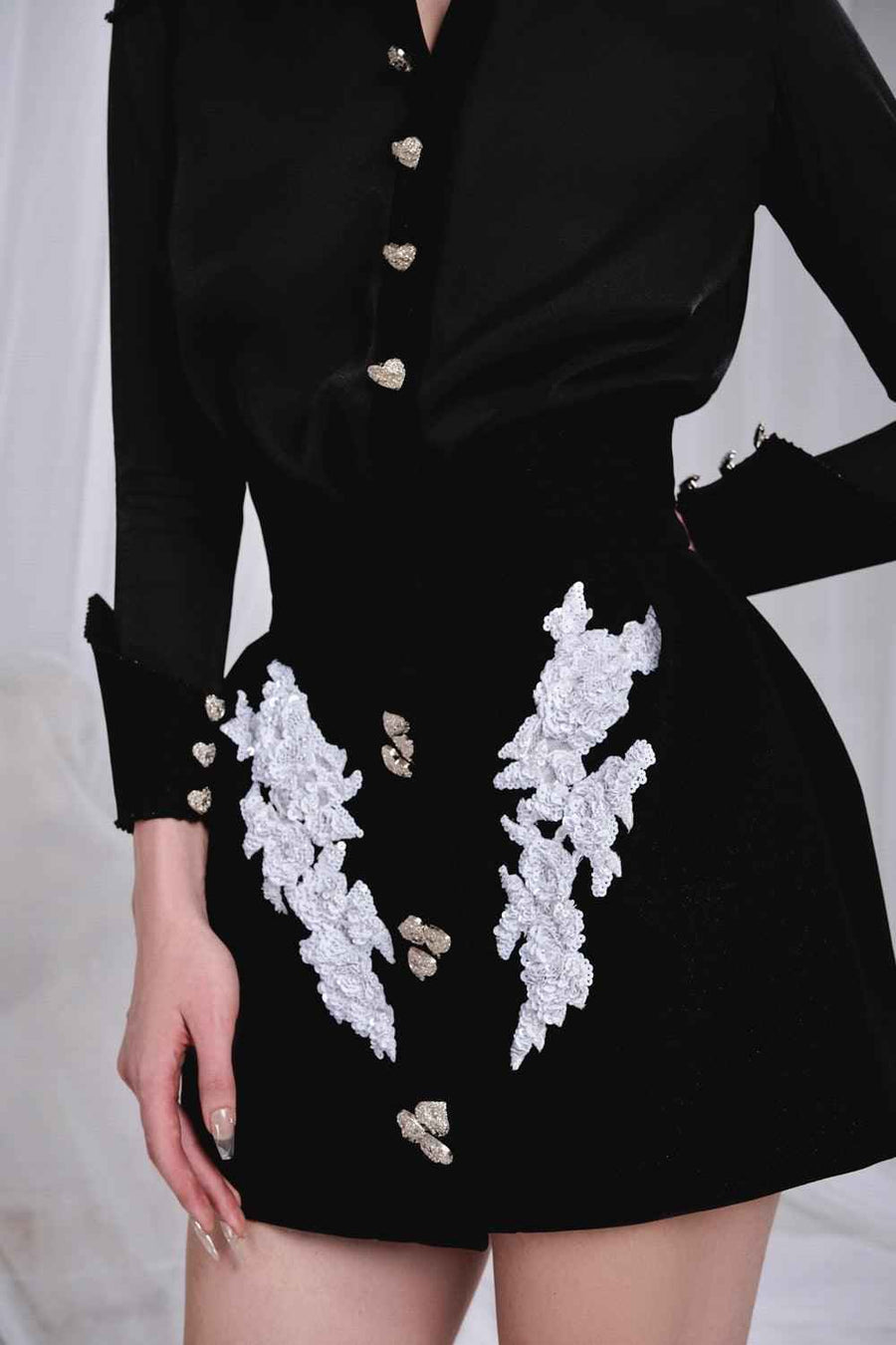 Russell A-line Cuff Sleeved Chiffon Mini Set
