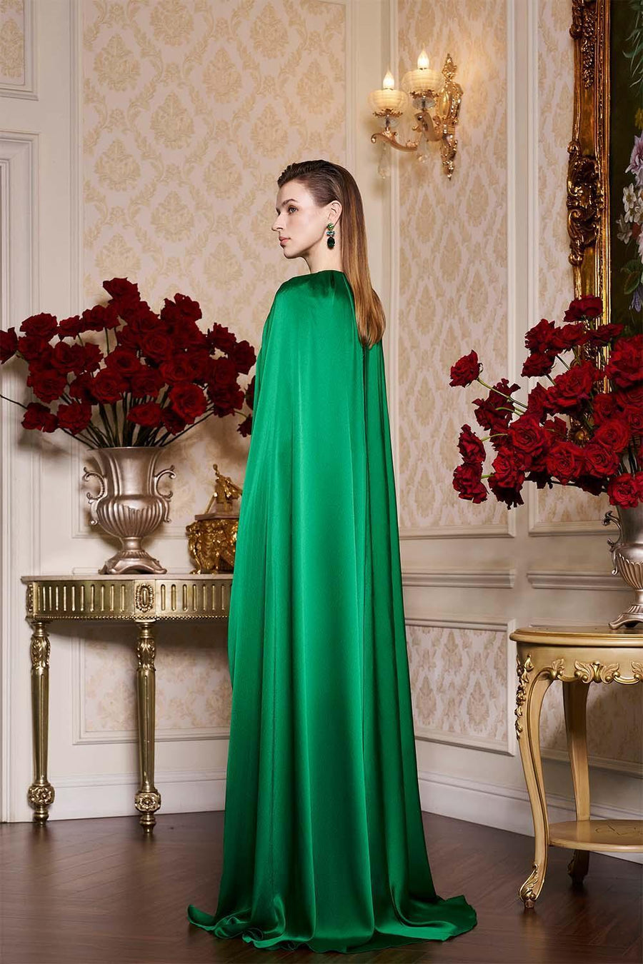 Ruth Sheath Round Neck Silk Lace Floor Length Dress Gown Dress I.H.F Atelier